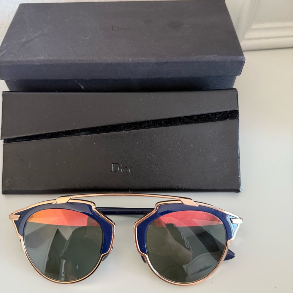 Dior Navy and Gold Sunglasses